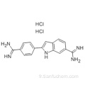 1H-indole-6-carboximidamide, chlorhydrate de 2- [4- (aminoiminométhyl) phényl] -, (1: 2) CAS 28718-90-3